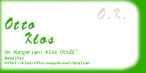 otto klos business card